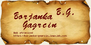 Borjanka Gagrčin vizit kartica